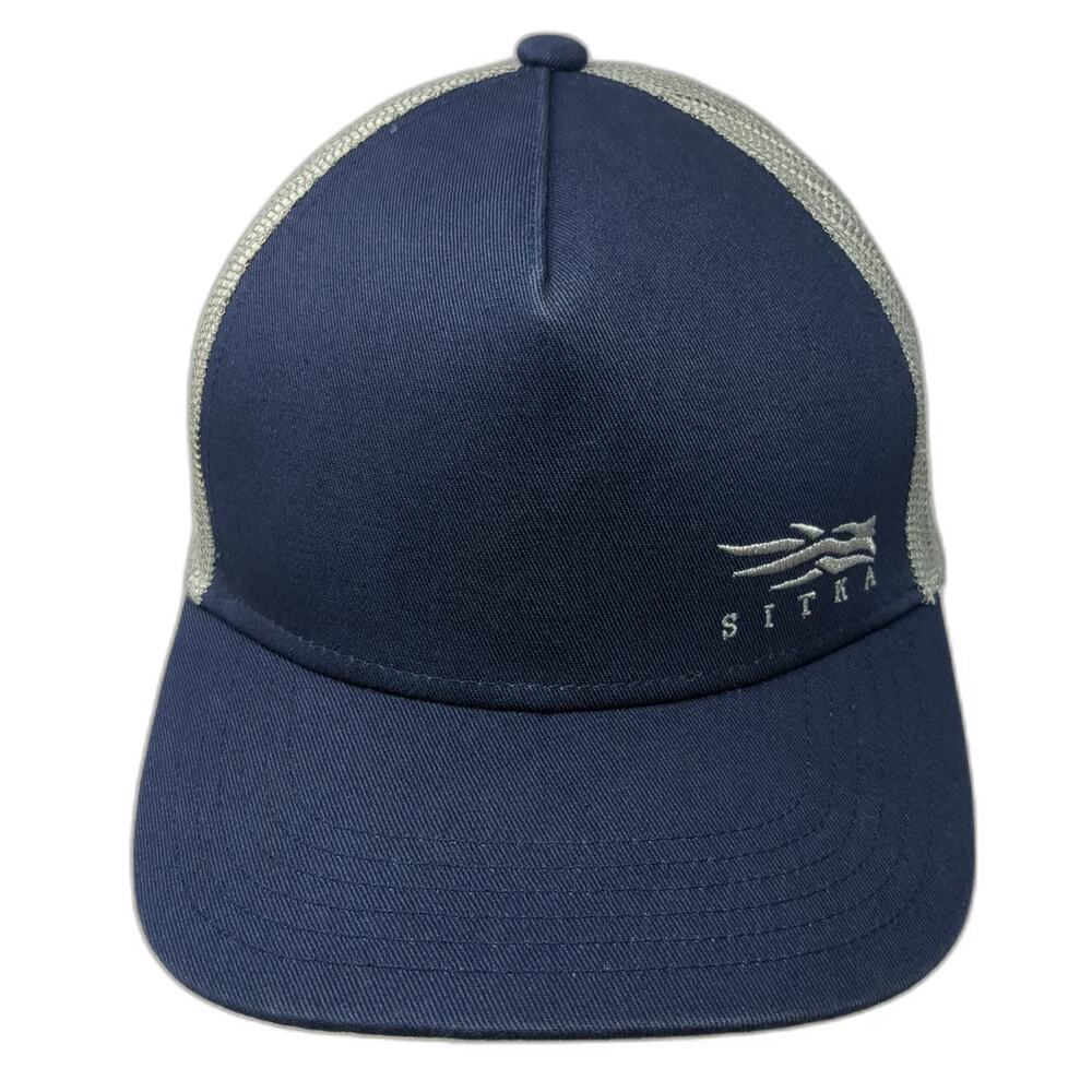 Sitka Trucker Hat Blue One Size Snapback Mesh Mid Profile Embroidered Logo